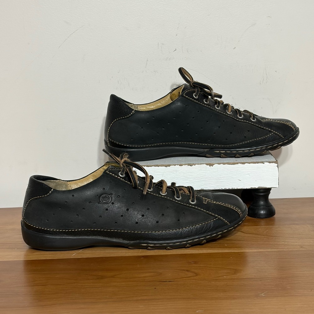 Born Black Leather Lace Up Comfort Shoes W31379 Womens 8.5 EU 40